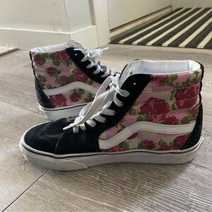 Vans Sk8-Hi Romantic Floral High Top Skate Sneaker Genuine Suede Womens Size 8